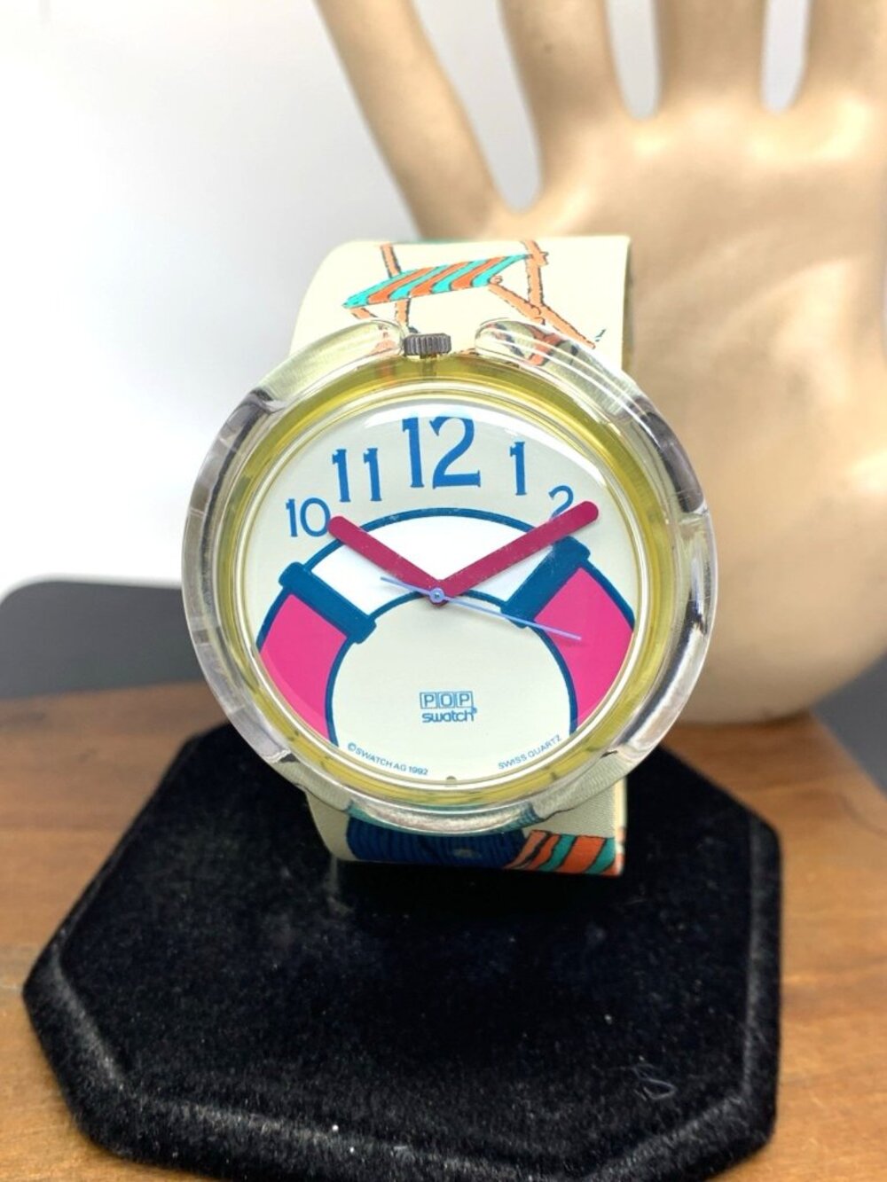 Swatch Pop Watch PWK180 The Life Saver Swiss Quartz Vintage 1992 Oversized 47mm